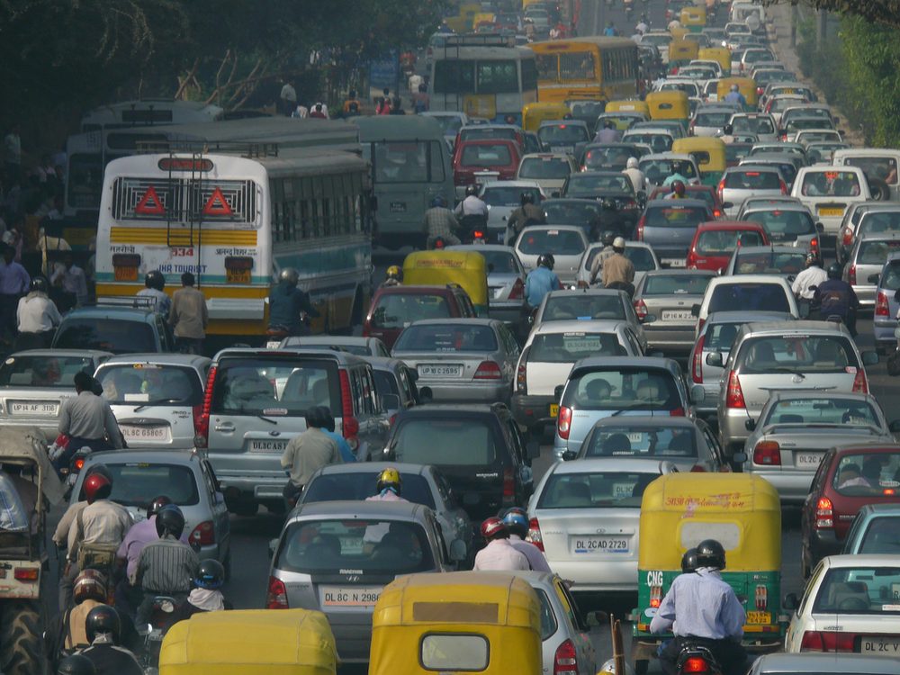Dense traffic congestion, illustrative