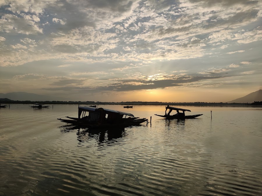 Shikara ride on Dal Lake at sunset, Srinagar